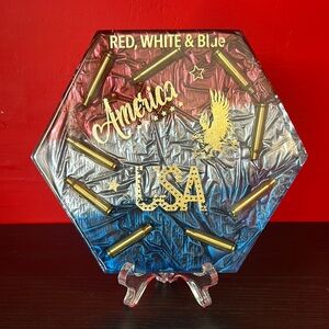 Patriotic Hexagonal Mixed Media Art Piece